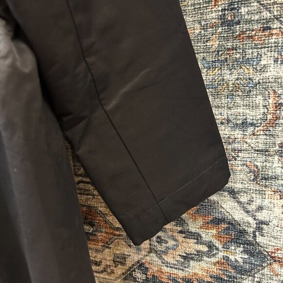 Eileen Fisher Women's Size M Black Fleece Lined Adjustable Waist Collared Coat - Picture 4 of 16